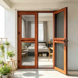 Unequal Leaf Casement Screen Door Multiple Colors