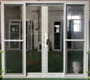 Used Double Sliding Metal Security Screen Door with Grill Design