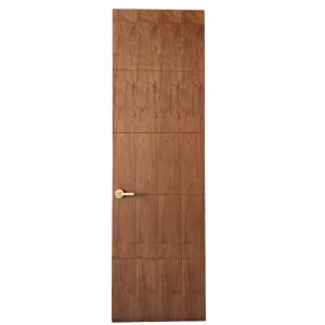 Veneer Interior Door, Walnut Finish, Soundproof Solid Wood Composite, Swing