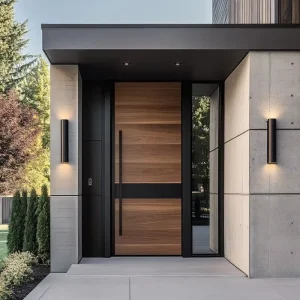 Villa Aluminum Alloy Wood-Grain Swing Security Entrance Door