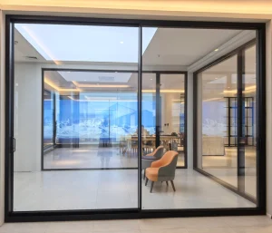 Villa Courtyard Exterior Sliding Entry Door with Energy-Saving Insulated Glass and Fire Prevention for Hotel and Apartment
