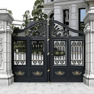 Villa Courtyard Gate Retro Style Thickened Aluminum Custom Processing Based on Drawings