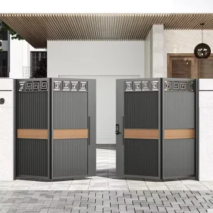 Villa Courtyard Remote Controlled Electric Suspended Automatic Double Leaf Folding Door Aluminum Alloy Modern Minimalist