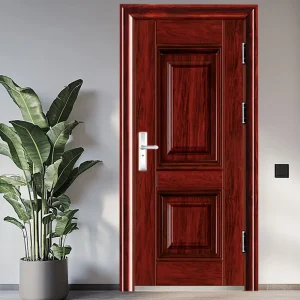 Villa Entrance Steel Security Door Wood Grain Finish Modern Classic Exterior Door