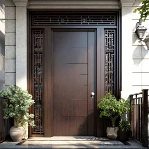 Villa Main Entry Front Door Eco-Friendly Exterior Custom Wood Door