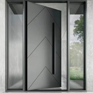 Villa Residential Security Door Modern Steel Pivot Entry Door Aluminium Metal Front Exterior Door