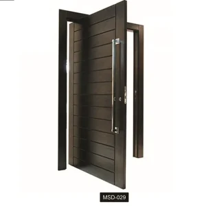 Villa Solid Wood Pivot Swing Entrance Door with Optional Glass Sidelights