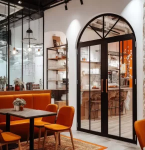 WLS Factory Direct Double Glazed Thermal Insulation Profile Luxury Narrow Steel French Swing Door