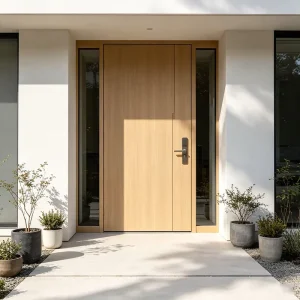 WPC Glass Interior Front Entry Door Minimalist Finished Design for Apartment and Hotel Use