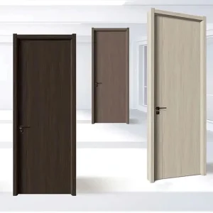 WPC Hospital Door with Frame Waterproof Soundproof PVC Wood Plastic Composite Interior Door for Clinic