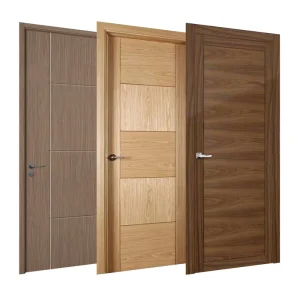 WPC Wooden Plastic Interior French Swing, Front Exterior, and Accordion Doors with Smart Lock