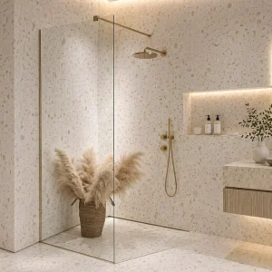 Walk-In Framed Aluminium Shower Door with 6mm Tempered Glass for Bathroom Home Factory Direct Sales