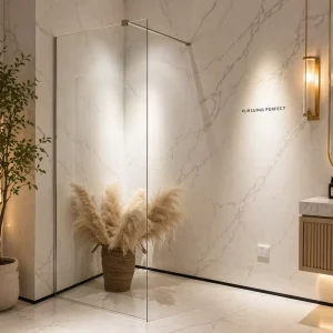 Walk-In Shower Partition Framed 6mm Clear Tempered Glass Door for Bathroom Home Factory