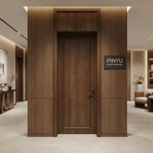 Walnut Full Matching Wall Panel Frame Solid Wood Wardrobe Interior Door