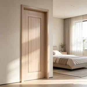Walnut Interior Wooden Door, Traditional Design, Waterproof, Prehung, Bedroom Bathroom Residential Use