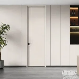 Walnut Melamine Veneer Solid-Core MDF Interior Wood Door Sound Insulated for Bedroom and School