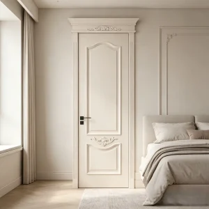Walnut Wood Composite Interior Door Custom Lacquer Swing Door for Living Room Bedroom Hotel Villa