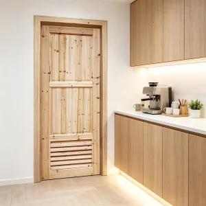 Warm Rural Solid Fir Louvered Interior Door for Partition Use