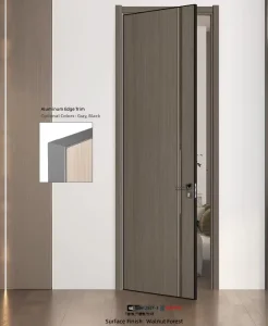 Water-Resistant Carbon Crystal Board Interior Door, Paint-Free Wooden Solid Wood Composite for Bedrooms