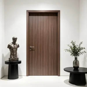 Water-Resistant Carbon Crystal PVC Wooden Room Door, Minimalist, Hospital and Hotel Use