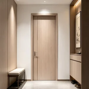 Water-Resistant Finished Interior Wooden Door Set, Bedroom and Hospital Use, Contemporary Design