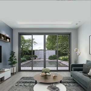 Waterproof Aluminum Alloy Sliding Door with Double Glazing for Balcony Apartment Villa