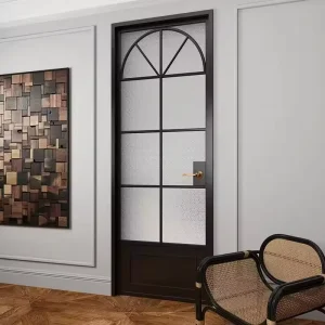 Waterproof Aluminum Alloy Space-Saving Hinged Swing Door, Trackless, Custom Size, for Villa Bathroom or Kitchen