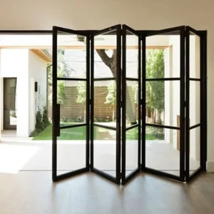 Waterproof Aluminum Bi-Fold Glass Door System for Villa Exterior, Patio, or Partition