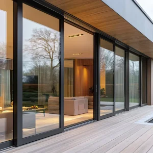 Waterproof Aluminum Double Tempered Glass Sliding Doors for Bedroom, Villa Exterior, or Supermarket