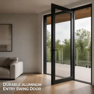 Waterproof Aluminum Frame Glass Casement Door for Villa, Kitchen, Bathroom, Hotel, and Bedroom