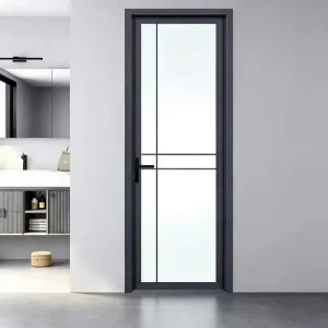 Waterproof Aluminum Narrow-Frame Bathroom Swing Door for Dormitories