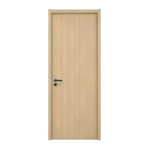 Waterproof Aluminum Wood Grain Interior Door with Slim Border Single Leaf Design for Bedrooms