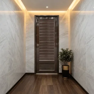 Waterproof Anti Rust Full Set Toilet Shower Room Swing Door Apartment Villa Hotel Premium Modern UPVC Bathroom Door Home