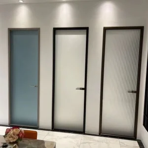 Waterproof Bathroom Interior Glass Swing Door Made of Aluminium Alloy Stylish Design