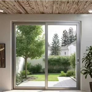 Waterproof Black Aluminum Double-Glazed Glass Sliding Door for Home Office and Commercial Exterior Use