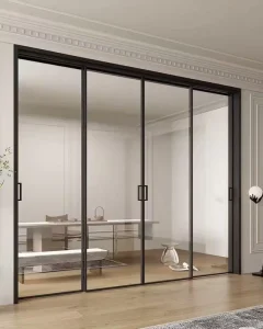 Waterproof Hanging Sliding Door Top Hung Narrow Frame Wet Dry Partition Door No Floor Track