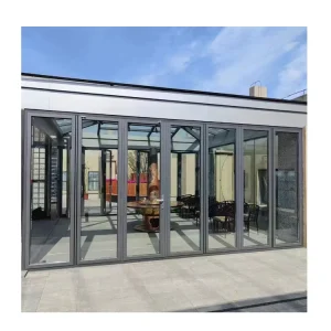 Waterproof Insulated Thermally Broken Aluminum Panel Bi-Fold Door for Houses