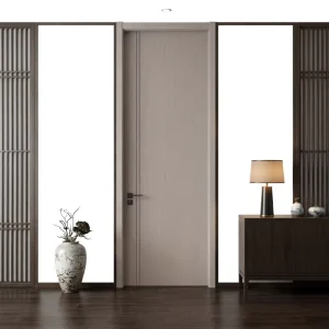 Waterproof MDF Core PVC Surface Painted Side-Opening Interior Door with Fiberglass Screen