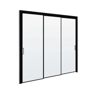 Waterproof Manual Aluminum Alloy Kitchen Sliding Door Three Section 35mm Thick Postmodern Design OPLA 4003ST 1 (Includes