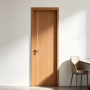 Waterproof Moisture-Resistant Interior Door Modern Elm Wood Grain Soundproof Door for Commercial and Residential Projects