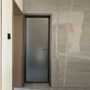 Waterproof Narrow Interior Aluminum Alloy Glass Door for Bathroom Kitchen Bedroom