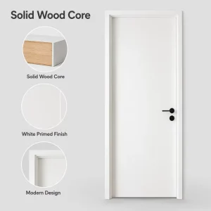 Waterproof Painted Solid Wood Interior Bedroom or Front Entry Slab Door