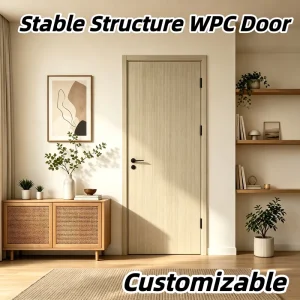 Waterproof Pest-Resistant WPC Interior Door with Eco Surface Finish for Commercial Apartments, Custom Dimensions