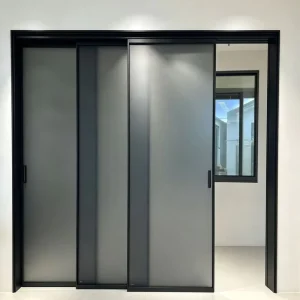 Waterproof Shower Back Sliding Door Aluminum alloy Sound Isolating Glass for Household Bathroom Shower Partition Space