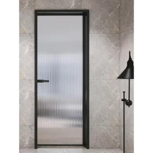 Waterproof Shower Door Full Aluminum Frame Matte Frosted Tempered Glass Swing Door Custom Size Family Toilet Shower Area