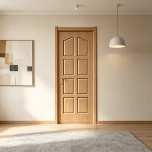Waterproof Solid Wood Interior Door with Side Opening and Finished Surface for Bedroom, Villa, and Hotel Use
