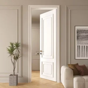 Waterproof Solid Wood Single Interior Door for Bedroom, Office, Living Room, Dressing Room