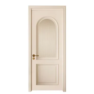 Waterproof Solid Wood and Glass French-Style MDF Veneer WPC Interior Door with Baked Paint Finish
