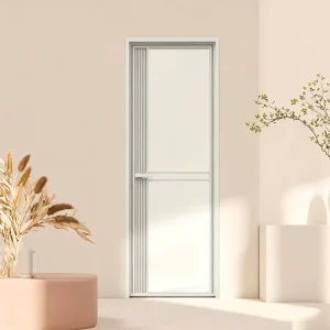 Waterproof Space-Saving Aluminum Alloy Interior Swing Door for Laundry Rooms and Utility Closets