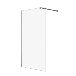 Waterproof Square Hinge Shower Walk-In Glass Panel Door with Brushed Frame